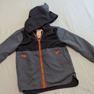 Tommy Bahama Kids Windbreaker 4T Hooded Jacket Two-Tone Orange Fall Winter Coat